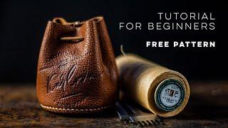 Leather Dice Pouch Tutorial and Free PDF Pattern. Easy Leatherwork Project For Beginners!