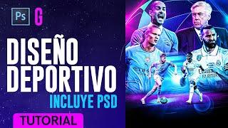 Photoshop Tutorial | Diseño Deportivo Paso a Paso + PSD | Sport Poster Design STEP by STEP