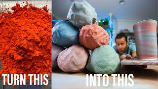 How to MAKE COLORED CLAY!!!  The ENTIRE PROCESS!