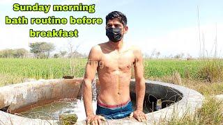 Sunday morning bath routine before breakfast , Dry Vs Wet , Transparent Cloth See Through Vlog , How