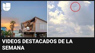 El huracán Beryl golpea Texas y dos aviones casi chocan en el aire: videos destacados de la semana