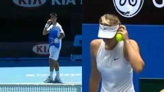 Novak Djokovic imita  Sharapova