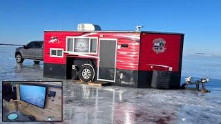 I Bought An Ice Castle! Ice Fishing Mille Lacs Lake (Underwater TV!)