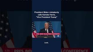 President Biden mistakenly calls Kamala Harris, "Vice President Trump"