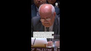 Palestinian ambassador to the United Nations overcome with emotion