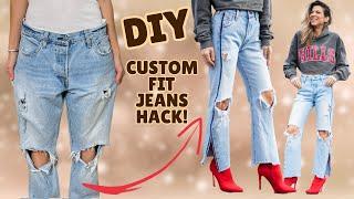 Jeans Alterations HACK!! (CUSTOM Fit )| DIY w/ Orly Shani