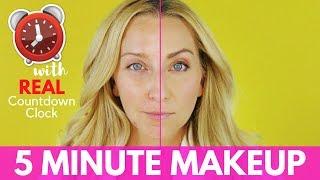 5 MINUTE MAKEUP TUTORIAL CHALLENGE with Easy Contouring and Highlighting!