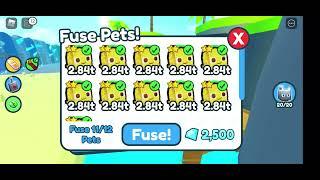 Fusing 11 golden pixel pink slimes
