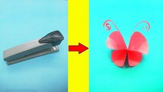 How to make paper butterfly using stapler