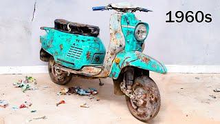 Fast Restoration 1960s Piaggo Vespa Scooter | Little Abandoned Motorcycle - Full Restoration