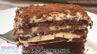 Postre  con 3 INGREDIENTES y en  5 minutos de trabajo, SIN HORNO (de CHOCOLATE y LIMÓN)