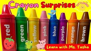 Best Videos for Toddlers & Baby! Learn Colors with Crayon Surprises! #toddlerlearning #baby #tittlek