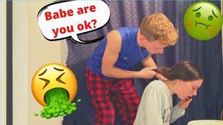 Getting Sick In The Middle Of The Night Prank On Boyfriend! *CUTE REACTION*