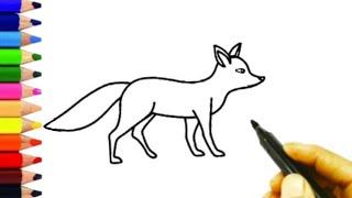 Bolalar uchun tulki rasm chizish |How to draw a fox |Как нарисовать лиса.