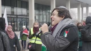 Jewish Speaker at pro palestine demo @ weapons expo - Joodse spreker bij wapenbeurs Ahoy Rotterdam