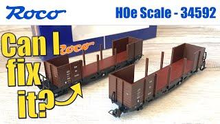 Can I fix it? | Roco HOe Scale Twin Pack Bogie Wood Stake Wagons | Budget Secondhand Model Railways