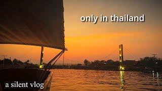 thailand’s railway market, floating market & fireflies – silent vlog