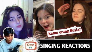 Awalnya tengil tapi pas diNyanyiin bengong wkwk | SINGING REACTIONS OmeTV