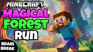  Minecraft Magical Forest Treasure Run  Fitness Run | Brain Break | GoNoodle Inspired