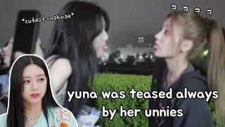 itzy unnie line likes to tease their maknae yuna (tips from eunchae)