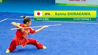 Kanna Shirakawa  9.09 score Gunshu (Group B Girls), 8th World Junior Wushu Championship