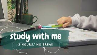  study with me 2 hour | background noise, no music, no break