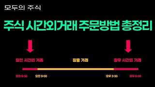 시간외거래 주문 방법 총정리 (feat. 장전시간외거래, 장후시간외거래, 장전종가거래, 장전동시호가거래, 장후종가거래, 시간외단일가매매, 영웅문시간외거래)
