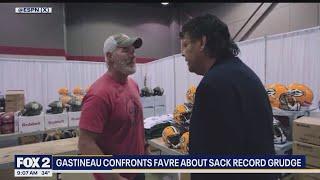 Brett Favre confronted by Gastineau; 20 year sack record grudge