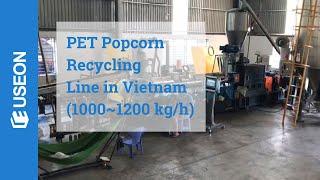 1000~1200 kg/h PET Popcorn Recycling Machine in Vietnam - USEON