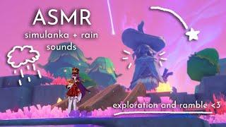 ASMR ~ exploring simulanka w/ light thunderstorm sounds ️~ genshin impact - whisper ramble