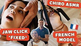 Chiro *FIXES* JAW CLICKING with French Model *First Time Reaction*