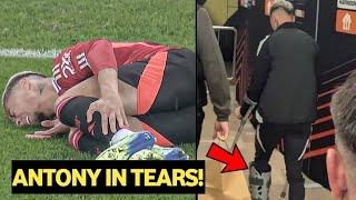 Antony IN TEARS as he suffered painful knee injury during Man UTD vs Fenerbahce