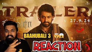 Devara Trailer REACTION @ BAHUBALI 3 | NTR | Saif Ali Khan | Janhvi | Koratala Siva| Anirudh