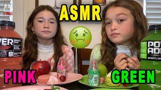 ASMR CHALLENGE ***PINK AND GREEN***  Candy, Chips, Drinks, Gummies.