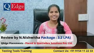 #Testing #Tools Training & #Placement  Institute Review by N. Nishwitha @qedgetech  Hyderabad