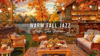 Warm Jazz Music ~ Cozy Fall Coffee Shop Ambience  Relaxing Jazz Instrumental Music for Studying