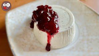 Panna cotta with lingonberry jam. How to cook Pannacotta. Easy dessert recipe