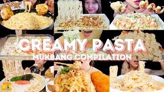 *1 HOUR* CREAMY PASTA MUKBANG *ASMR* COMPILATION |  BIG BITES | EATING SOUNDS