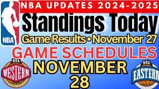 NBA Standings & Game Result Today | November 27, 2024 #nba #standings #games #results #schedule