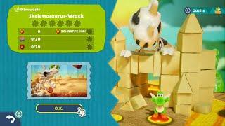 Yoshis Crafted World - Skelettosaurus Wrack - Blumen und rote Münzen