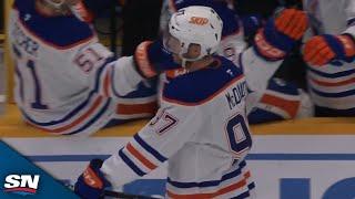 Oilers' Connor McDavid Roofs Loose Puck For First Goal Of The Season