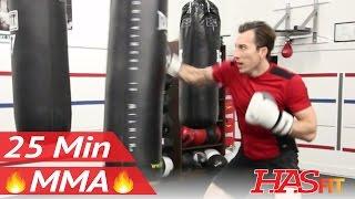 25 Min MMA Heavy Bag Workout - MMA Training Exercises at Home MMA Workout Routine - UFC Workout BJJ