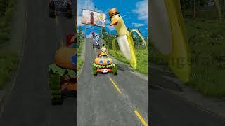 Strange Crazy Cars vs  Happy Banana Duck in BeamNG.drive