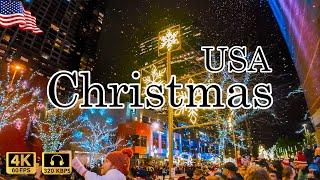 Christmas Walking Tour 4K |  Washington Christmas Night  | Night Walk in Washington | Bellevue