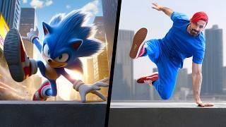 Trying Stunts From Sonic The Hedgehog 3 In Real Life!