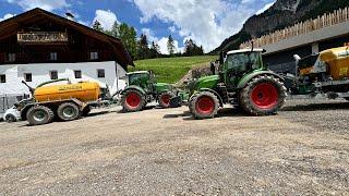 Effiziente Gülledüngung: Südtiroler Almwiese düngen mit Fendt Traktoren und Zunhammer Güllefässern