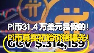 Pi Network：Pi币31.4 万美元是假的！Pi币真实初始价格曝光！