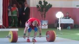 Andrey Rybakov 170kg, 180kg Snatch + 205kg C&J Belarus weightlifting championships 2013