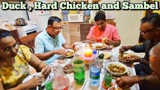 Great Dinner with Duck, Chicken, Sambel and Dal bhari roti | Suriname 