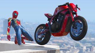 GTA 5 Iron Spiderman Motorcycle Stunts/Fails/Ragdolls Episode 05 (Euphoria Ragdolls)